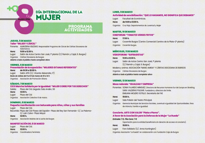 Descubre la programaci&oacute;n del 8M en Burgos | Imagen 1